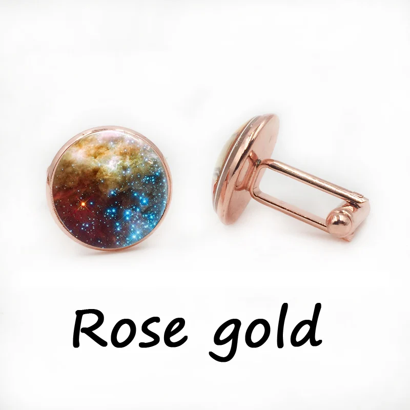 Glass Dome cufflinks Spiral Galaxy cufflinks Nebula Outer Space planet blue stars Astronomy Nebula Art cuff links