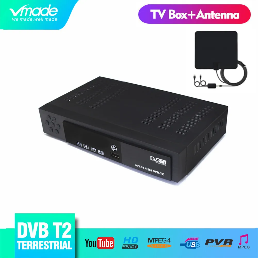 Vmade DVB T2 8902 суши ТВ приемник тюнер H.264 HD 1080 p поддерживает YouTube PVR коробка + крытый