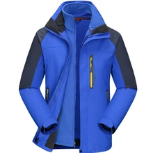 MAZEROUT Мужская лыжная тренировочная водонепроницаемая куртка для рыбалки на открытом воздухе 3в1, теплая походная куртка для кемпинга, походов, спортивной верхней одежды размера плюс 3XL J9