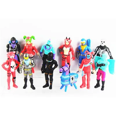 New 12pcs/set Fortress Night Llama PVC Action Figures Toy Fortnight Battle Royale Game Character Model Figure Toys Boy Gift