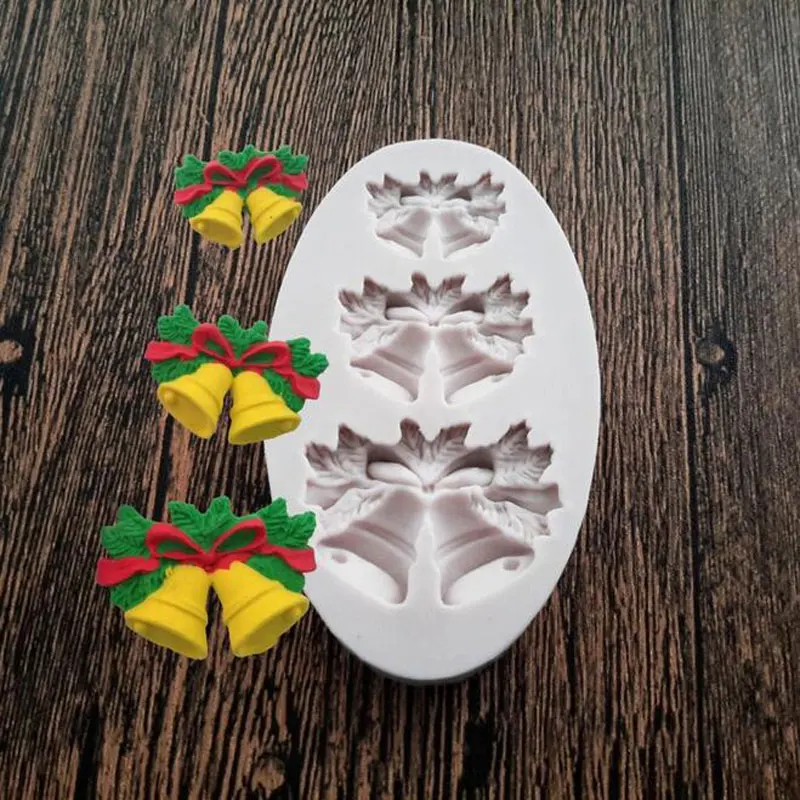 

DIY Bells Silicone Mold Fondant Mould Christmas Cake Decorating Tools Chocolate Gumpaste Molds, Kitchen Accessories F036