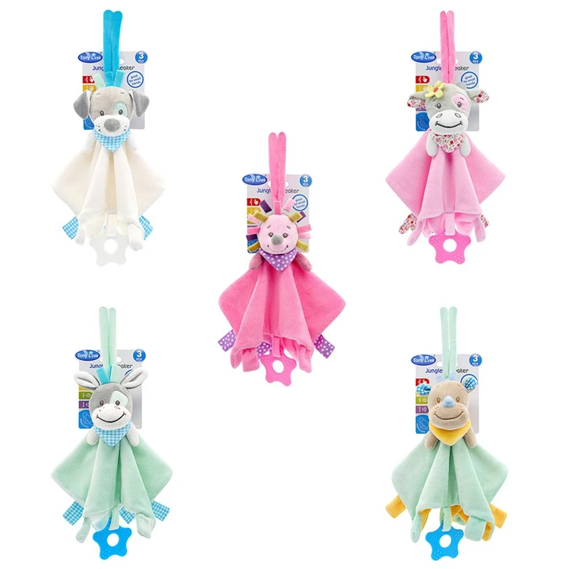 Newborn Kids Baby Soft Plush Animal Doll Toy Infant Appease Towel Grasping Rattles Playmate Calm Toys