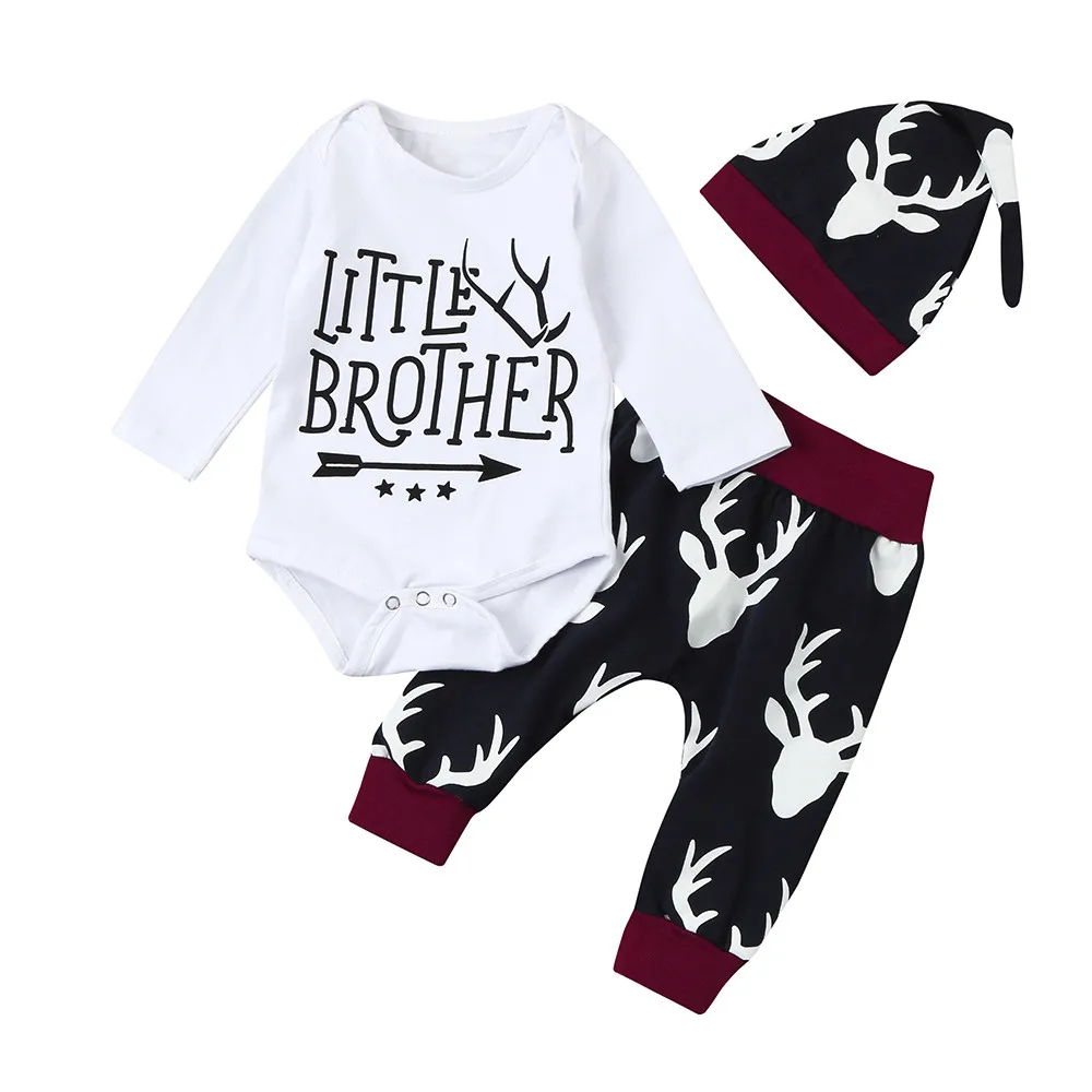 3pcs baby clothes newborn unisex Toddler Infant Baby Girls Deer Clothes Set Tops+Pants+Hat