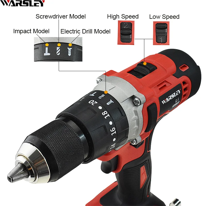 Стиль 20 в электрическая отвертка Ударная дрель домашний DIY Электроинструмент литий-ионный аккумулятор электрическая дрель мини аккумуляторная дрель+ тканая сумка