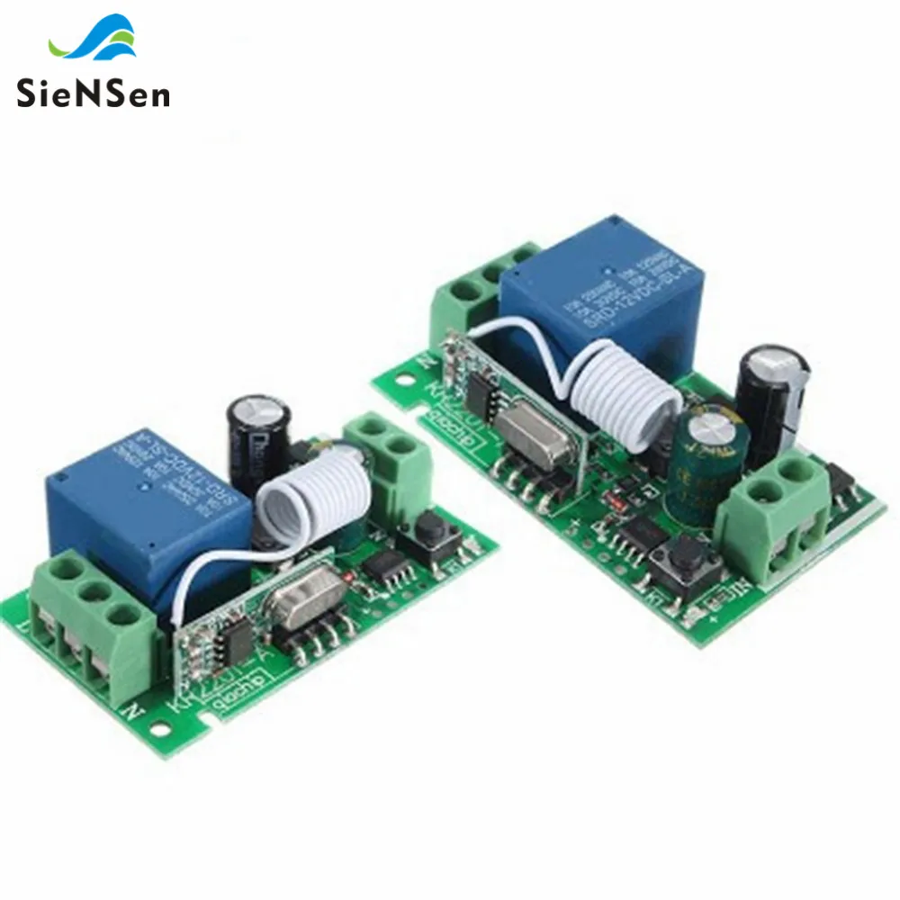 

SienSen AC 85V110V220V Single Wireless Remote Control Switch Relay Control Board Wide Voltage 315M, 433M Optional KR2201-4