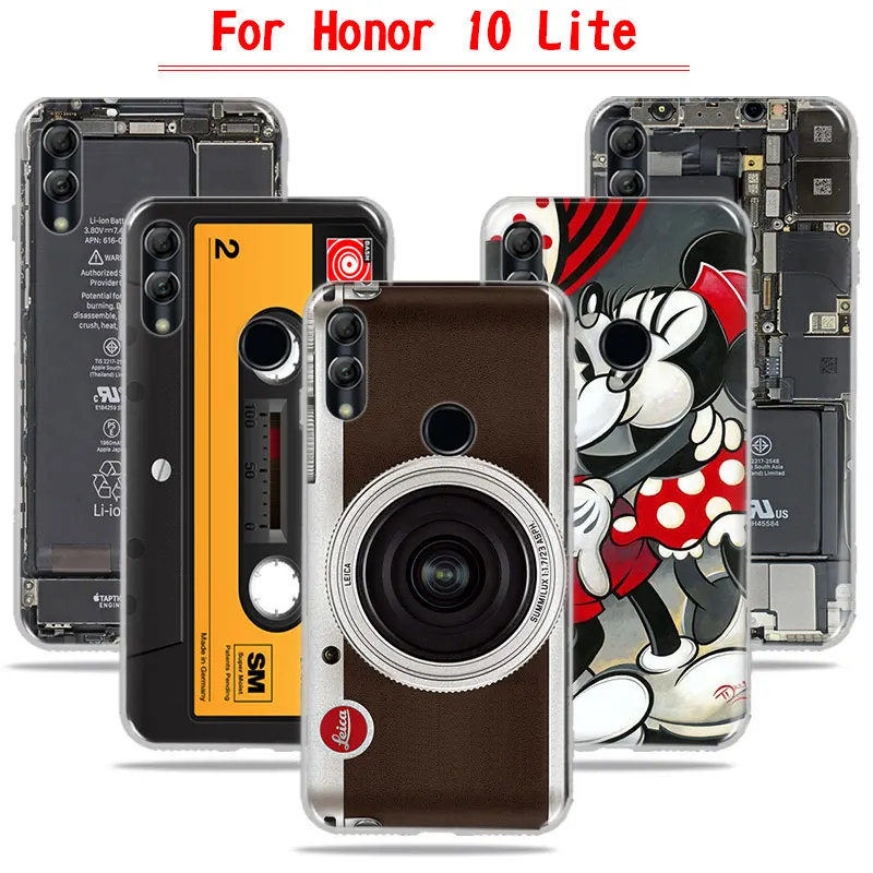 

Retro Camera Cartoon Painted Case For Huawie Honor 10 Lite 6.21'' Back Cover Soft TPU Phone Case For Huawei Honor 10 Fundas Bag