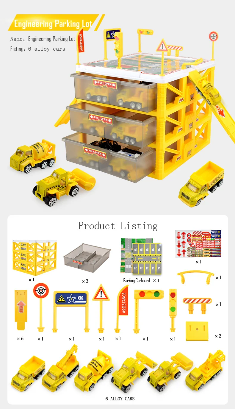 Мини-парковка 6 шт. коробка для хранения автомобилей детские автомобильные игрушки DIY дорожные знаки модель автомобиля слот игрушки навес для автомобиля гараж игрушки подарок