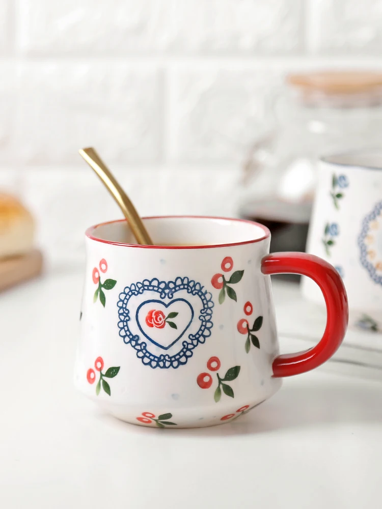 

simple lovely couple drinking cups Japanese office Ceramic mugs men and women's home large capacity coffee cups
