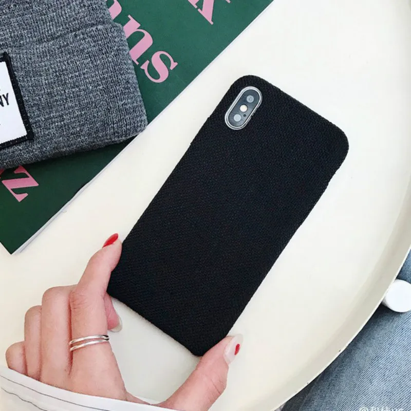 

Cloth Texture Soft TPU case For iphone 7 Case Ultra-thin Canvas Silicone Phone Cases For iphone 6 6S 7 8 Plus X Xs Max