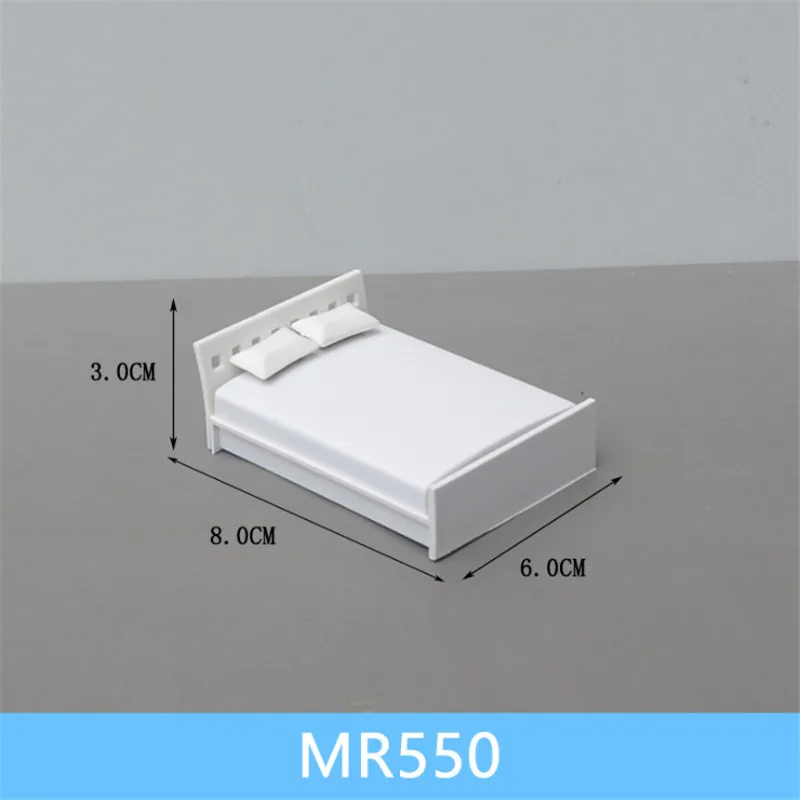 1 шт./лот масштаб 1:25 Миниатюрная пластиковая модель белый диван и кровать для строительства поезда Макет железной дороги декорации аксессуары - Цвет: MR550