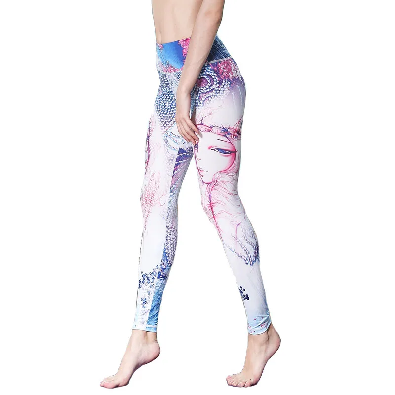 

New High-End Printing Professional Yoga Pants High-Elastic Sports Running Fitness Leggings Quick-Drying Ankle-Length Trousers