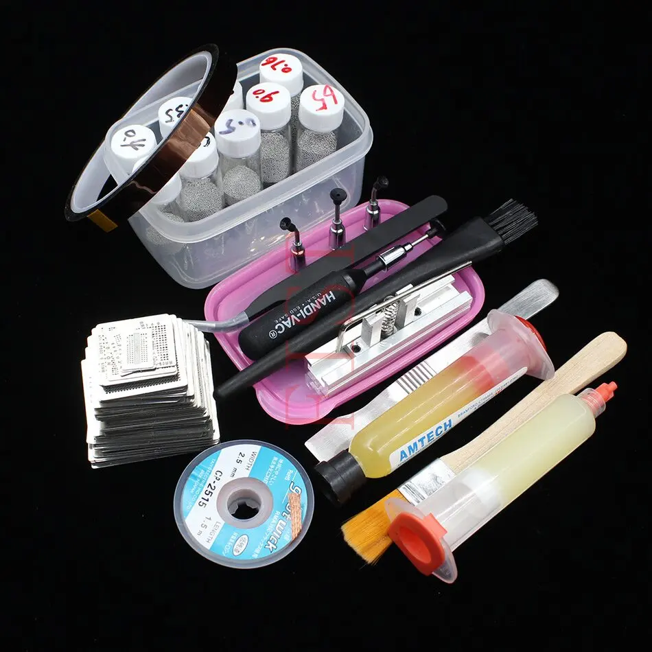 

433pcs BGA Reballing Rework Directly Heat Stencils Template Paste Solder Balls Reballing Station kit For SMT Rework
