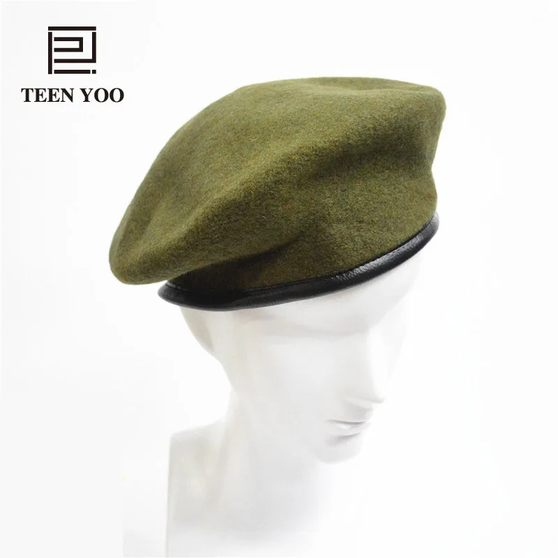 

Fashion Mushroom 100% Wool Beret Plaza Sailor Dance Solid Hats Men Women Children Outdoor Casual Wind Protection Warm Caps