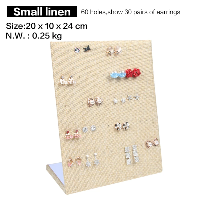  30 pairs of Earring Display Stand Holder L Shape Velvet Stud Earrings Display Rack Pin Ear Ring Jew