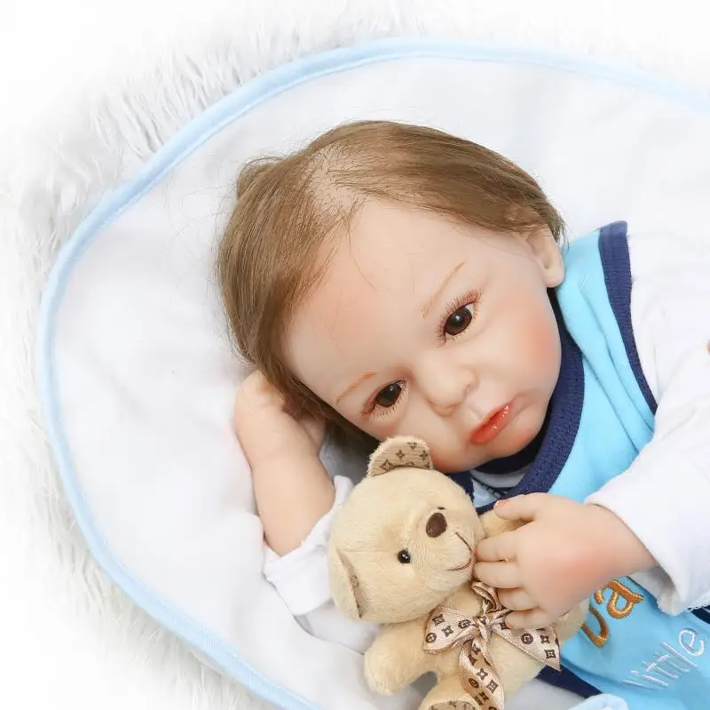 50 см мягкие силиконовые куклы реалистичный, похожий на естественный Возрожденный ребенок кукла хлопок тело кукла новорожденного ребенка играя игрушки для детей Рождественский подарок