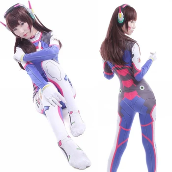 

Over watch D.Va Game Cosplay Costume Suit Women Jumpsuit 3D Printing Halloween Costume