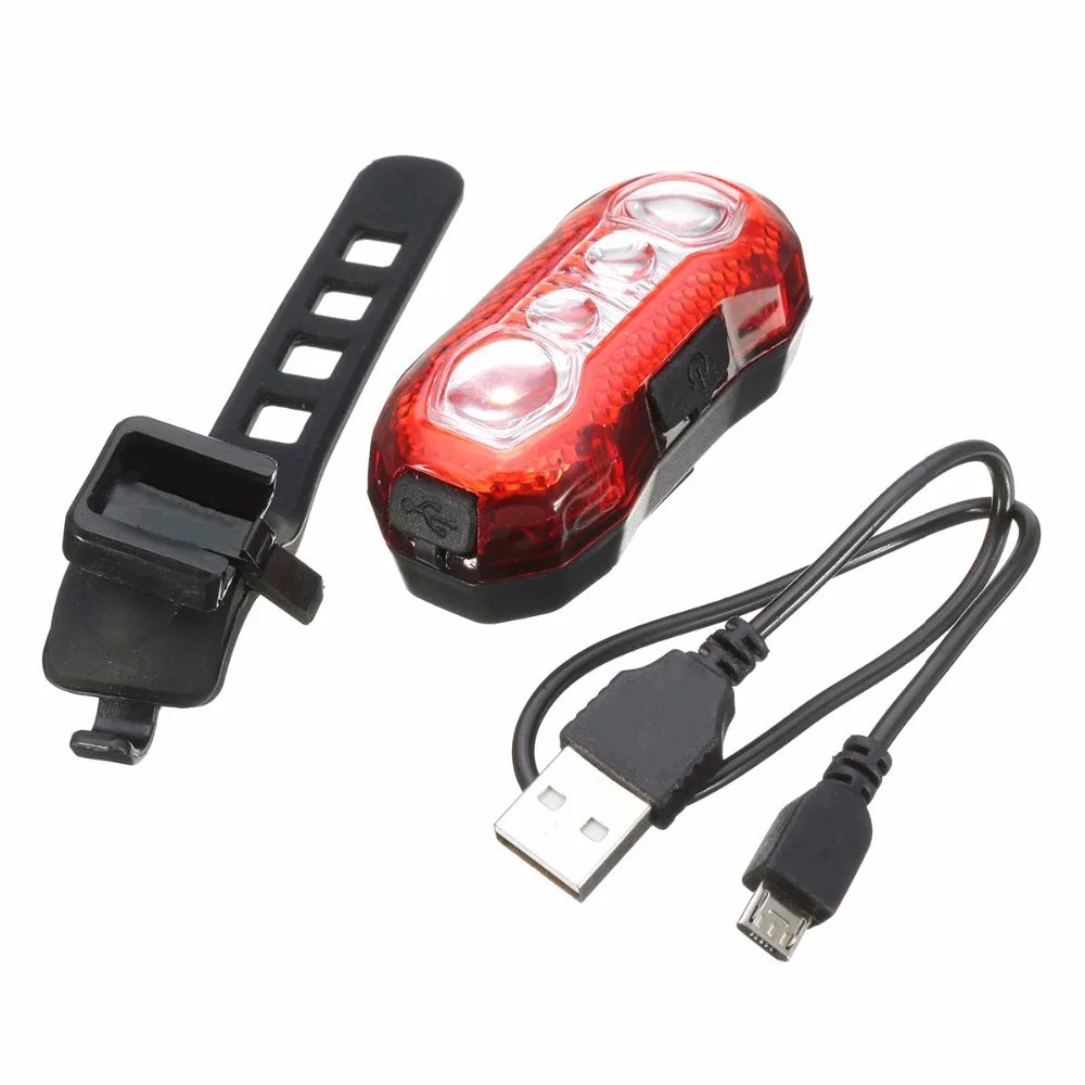 Sale USB Rechargeable Bike Light Safety Mountain Warning Tail Rear Light 4LED Red Super Bright Bicycle Accessories Cycling Flashlight 8