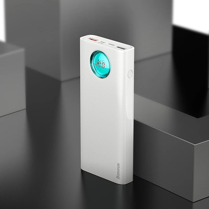 White Power Bank Baseus 20000 мАч Внешний аккумулятор для iPhone samsung huawei type C PD Быстрая зарядка+ быстрая зарядка 3,0 USB внешний аккумулятор - Цвет: White Power Bank