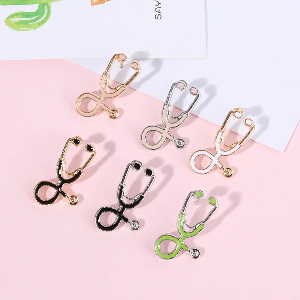 

1 PC Cartoon Unisex Enamel Creative Stethoscope Doctor Nurse Medical Brooches Pin Coat Lapel Badge Enamel Pin Gifts