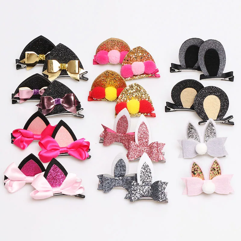 

2pcs/set Lovely Cat Ears Hairpins Hair Ornaments Hair Jewelry Children Hair accessoreis girls Hair Clip kids Barrettes hairpins