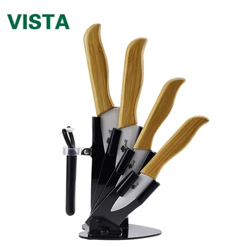 

Ceramic Knives 3" 4" 5" 6" inch Kitchen Knives Set Bamboo handle white blade+holder Cooking Tools Paring knife