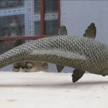 11." Китайский чистая Бронзовый скульптура Яркий cyprinoid карп Рыба Статуя Ли Ю