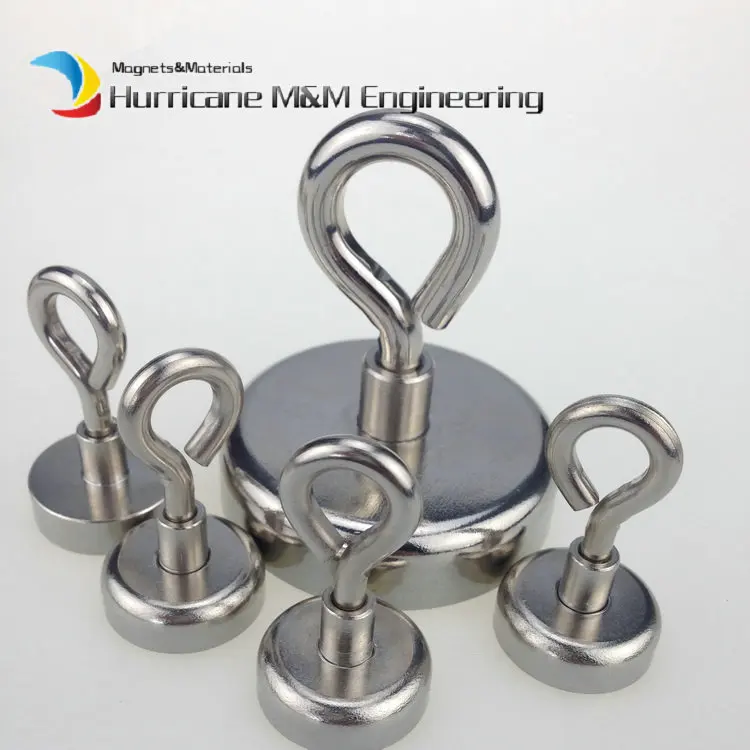 

1 pack Lifting Magnet Diameter 16-75 mm with Eye Bolt Clamping Pot Magnet Steel Closed Hook Neodymium Mounting Magnet Strong
