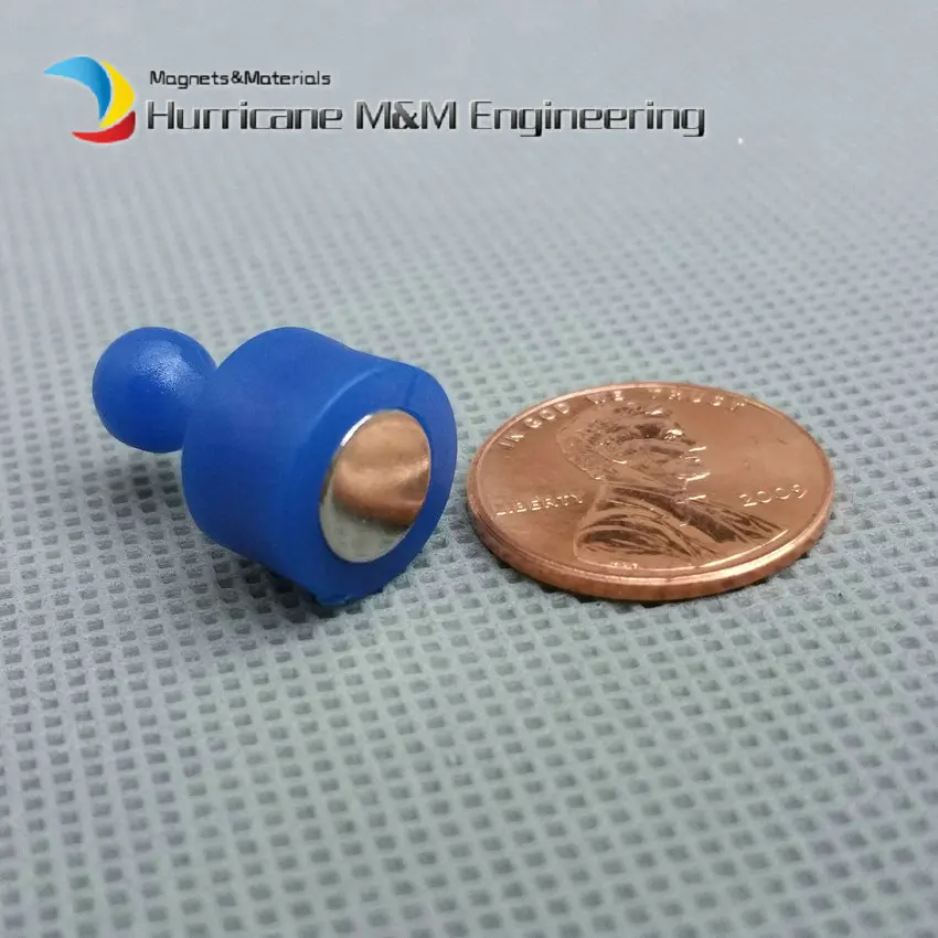 

5 pieces Drawing Pin Blue Color NdFeB magnetic drawing tack for Office Home and School using Magnetic Thumbtack