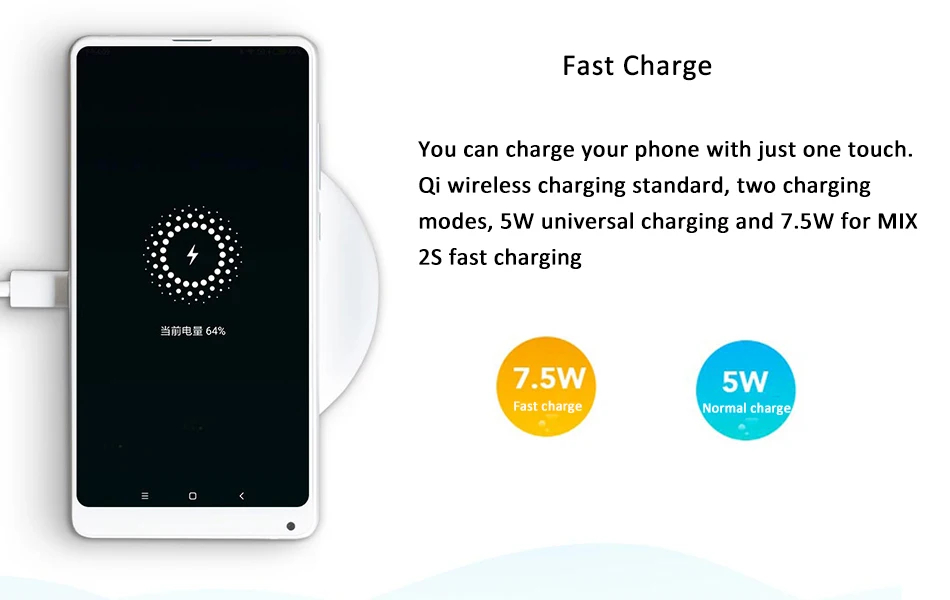 Оригинальное Беспроводное зарядное устройство Xiao mi стандарт Qi Быстрая зарядка быстрое зарядное устройство для mi X 2S iPhone X 8 plus Sumsung S8 USB зарядное устройство