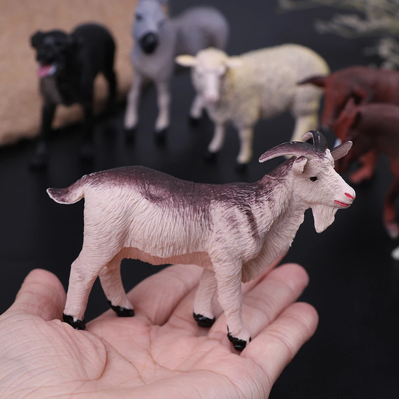 

6pcs/set Children Static Plastic Model Set Toys Simulated Farm Animal Sheep Dog Horse Donkey Ox Cow Set Plastic Model Toys