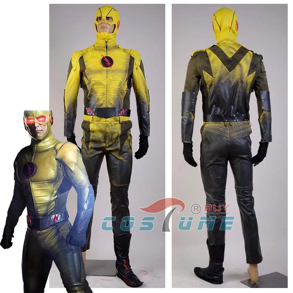 Reverse-Flash обратный флэш Костюм профессора зум эобард Таун Костюмы для косплея с маской бахилы Для мужчин костюмы на Хэллоуин