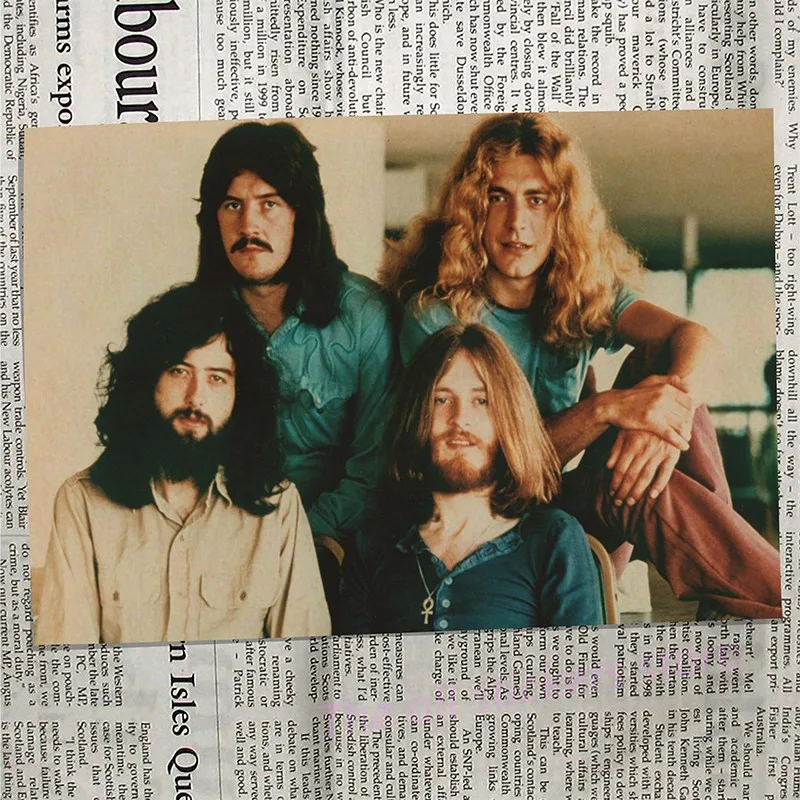 Led Zeppelin рок-музыка постеры для украшения дома винтажные стильные настенные наклейки Abooly бренд/6027