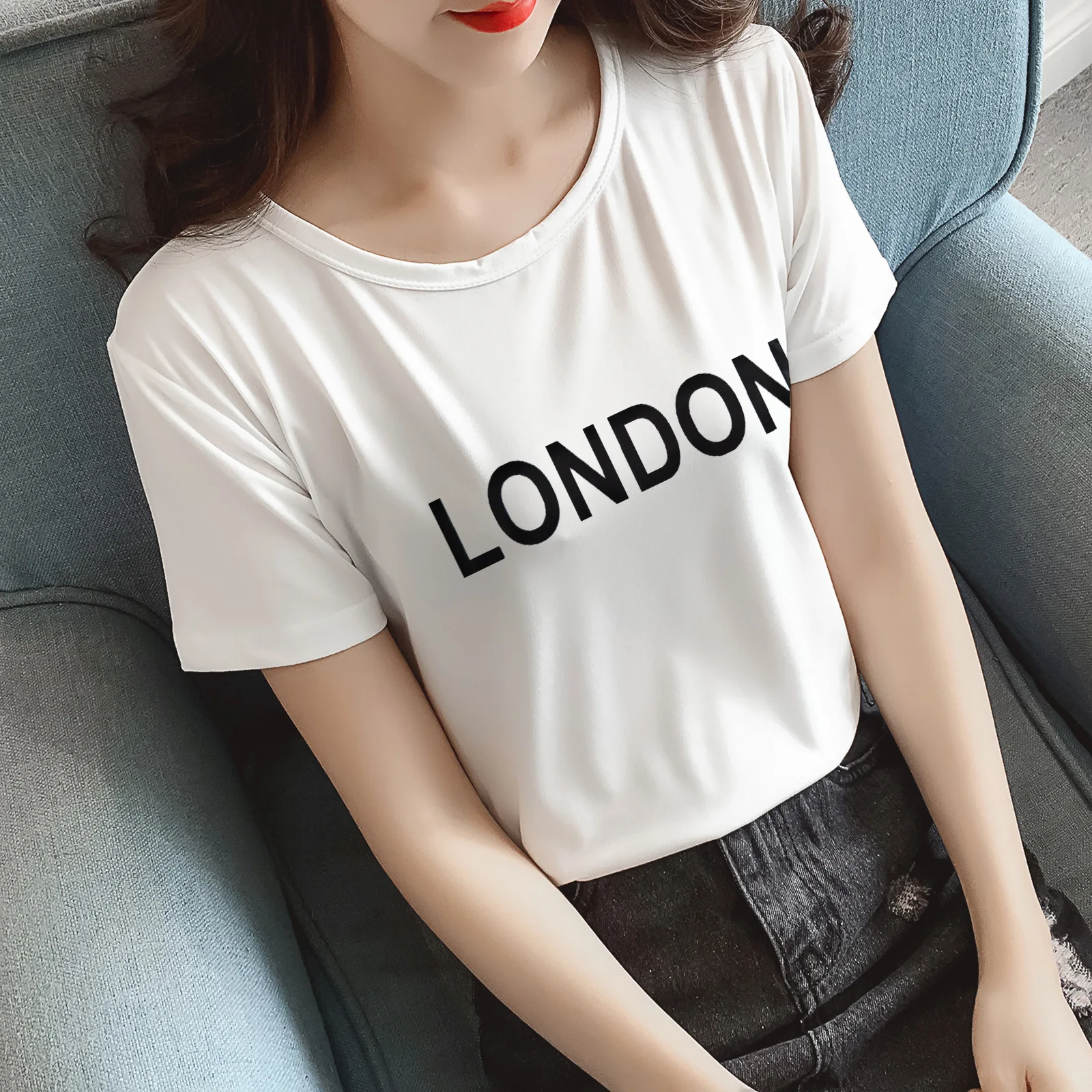 

Women's Summer Dress Skinny Short Sleeve T-shirt Summer Students Korean Version of The Best Girl Dress Tide