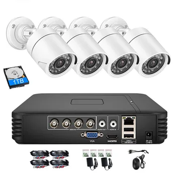 

CCTV Camera System 4CH 1080P Security Camera System Video Surveillance Kit 1TB HDD 4PCS Bullet Outdoor AHD Camera DVR Set