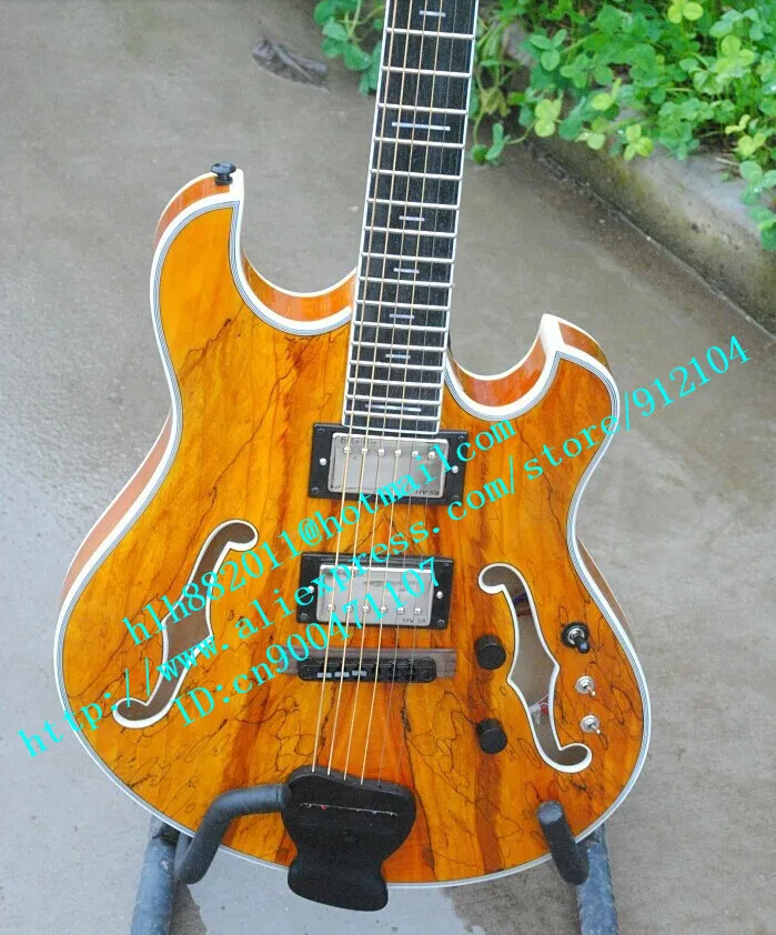 

free shipping wholesale and retail Big John music instrument new customized natural F hole electric guitar F-1730