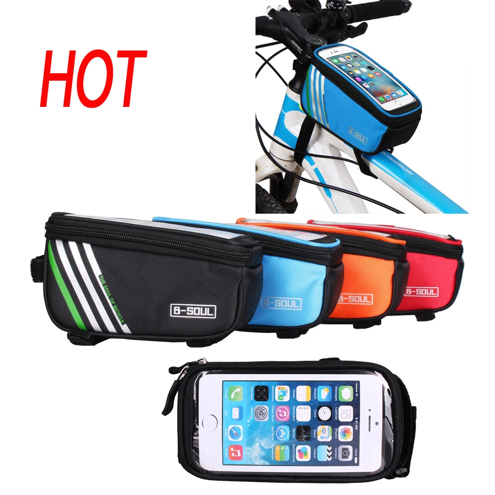 

HOT Bicycle Bag Cycling Accessories Waterproof Touch MTB Frame Front Tube Storage Mountain Road Bike Bag for 5.7&4.8 inch Phone