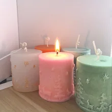 Новая мода DIY Свечи молд ручной работы корейский стиль Ароматические свечи твердые рождественские DIY тисненые свечи силиконовые формы