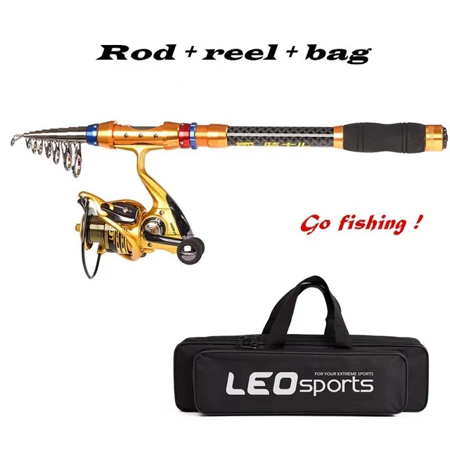 Buy Retractable Fishing Rod With Spinning Reel Portable Bag Full Set 1.8 2.1 2.