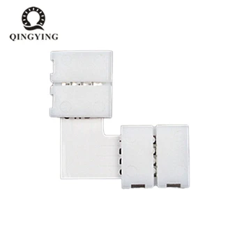 

10pcs 10mm 4 Pin T Cross L Shape Angle LED Strip Connector PCB Free Welding For SMD 5050 RGB Color LED Strip Lights