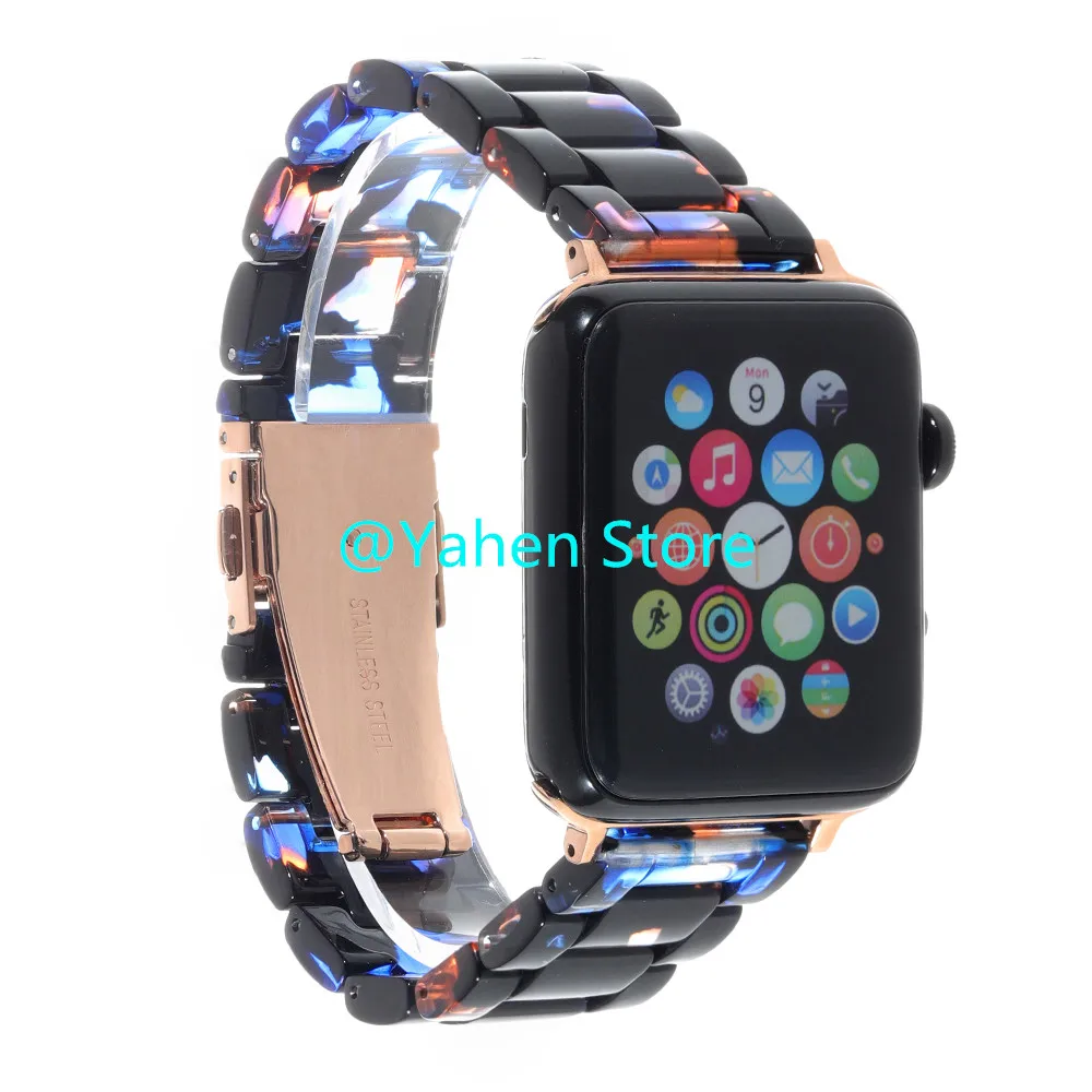 

Resin band For Apple Watch series 1/2/3 42mm 38mm Bracelet strap for iwatch series 4 40mm 44mm Ceramic unique strap
