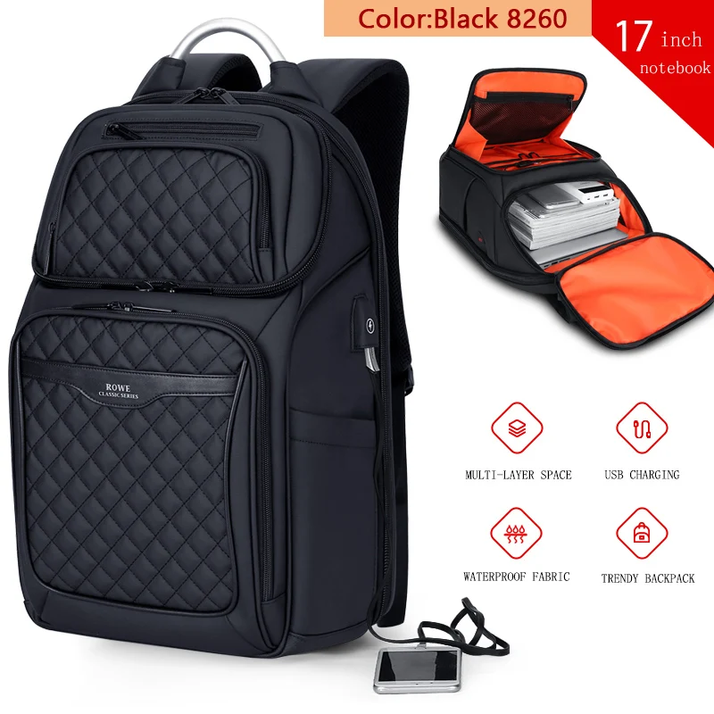 FRN hombres Mochila multifunción USB 17 pulgadas portátil Mochila de negocios de moda de gran capacidad impermeable Mochila de viaje para los hombres FRN hombres Mochila multifunción USB 17 pulgadas portátil Mochila de negocios de moda de gran capacidad impermeable Mochila de viaje para los hombres