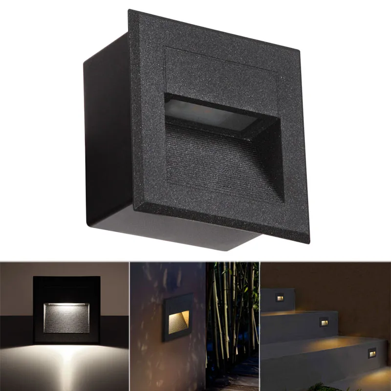 

Outdoor LED Step Light Waterproof Stair Light Wall Embedded Underground Lamp Lighting Deck Footlights 85-265V IP65 85mm/58mm