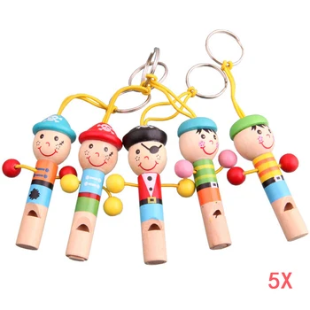 

5pcs Boy Pirate Whistle Wooden Whistling Educational Toys Child Whistle Toys Child Gift Musical Instrument 43 S7JN