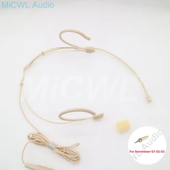 

Beige Headset Omni-directional Condenser Headworn Microphone For Sennheiser Wireless System With Bodypack Transmitter