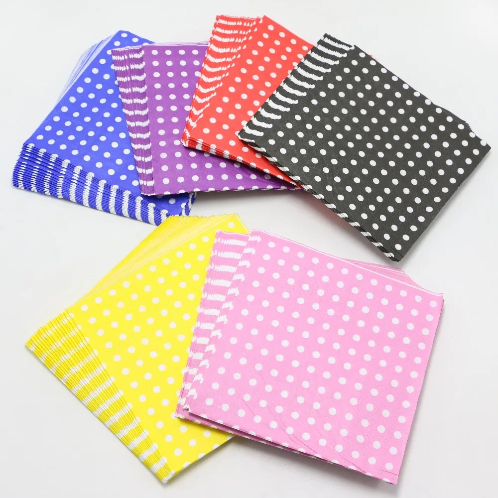 Food grade Polka Dot Paper Napkin Para Festas Tissue Napkin dinner