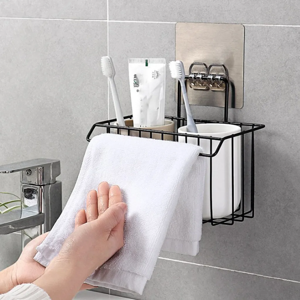 

2019 NEW Arrvial Iron Storage Rack wall shelf Fashion Design Drain rack For Towel Bathroom supplies Bathroom storage