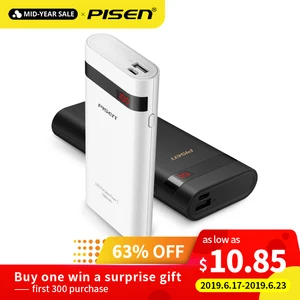 Pisen Повер Банк Портативный 10000 мАч Поуэр Банк Универсальный Внешняя Батарея Резервного Копирования Зарядное Устройство Смарт-2A USB Зарядное Устройство для Телефонов и Планшетов - изображение