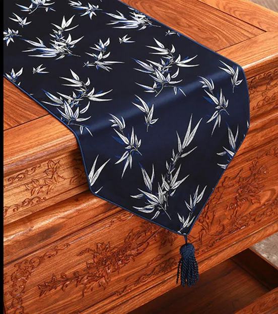 Length Bamboo Pattern Table Runners Elegant Cover Cloth High End Damask Cloth Art Dining Tea Table Cloths Protective Mats Length Bamboo Pattern Table Runners Elegant Cover Cloth High End Damask Cloth Art Dining Tea Table Cloths Protective Mats