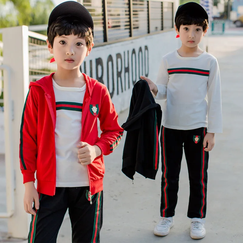 

2018 Fashion children's wear autumn new long-sleeved large boy iron standard three-piece boy long-sleeved jacket