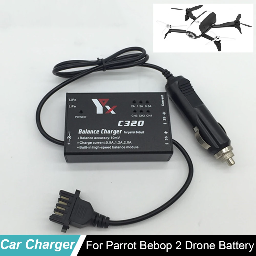 Parrot Bebop 2 Drone автомобильное зарядное устройство 12,6 V 2A Быстрая зарядка аккумулятора наружное автомобильное зарядное устройство для RC Parrot bebop 2 Drone Quadcopter